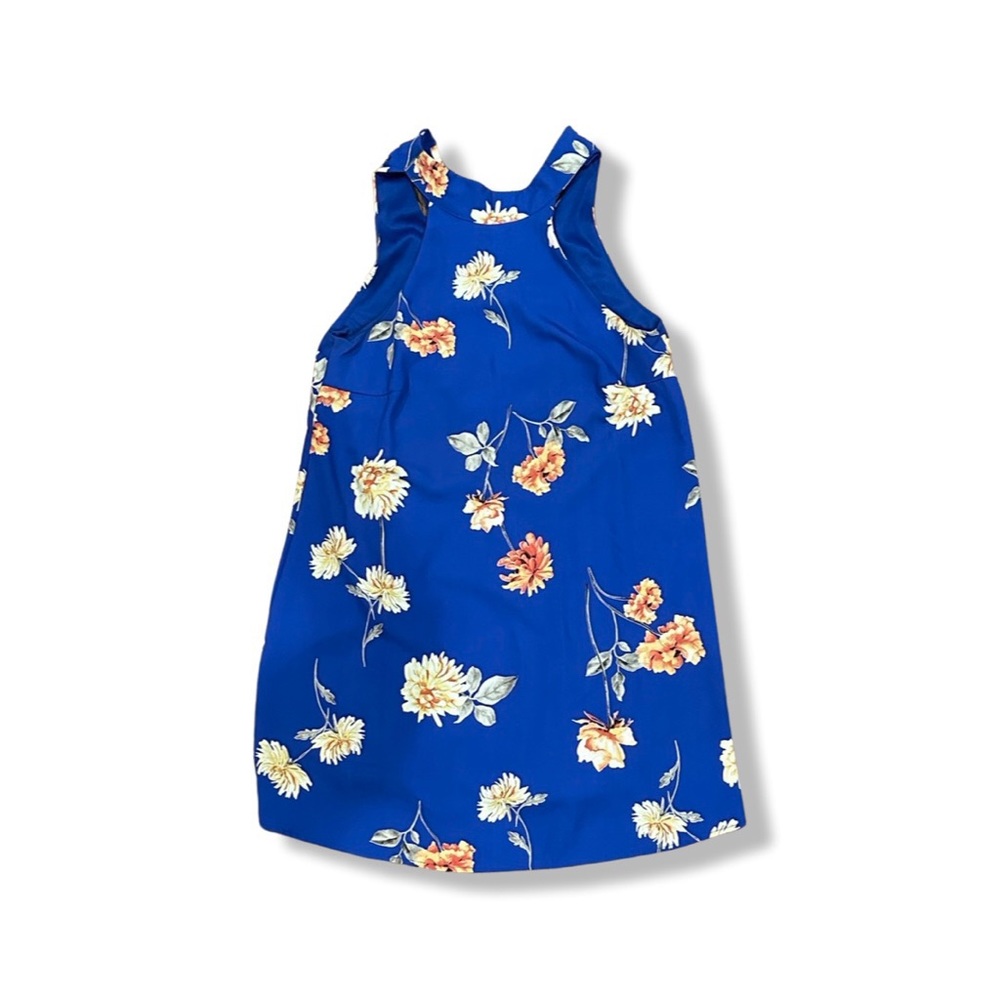 Lulus Darling Dearest Royal Blue Floral Print Swing Dress Halter XS - Picture 7 of 10